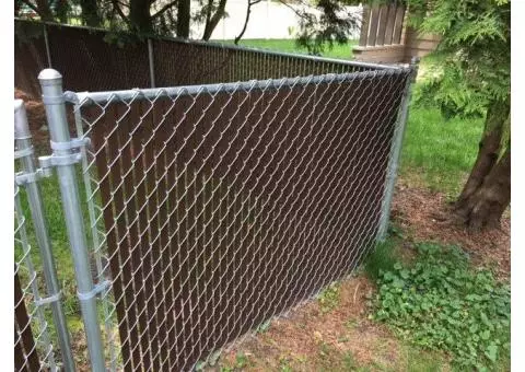 4ft hight 166 ft of Chain Link fence w/brown privacy strips